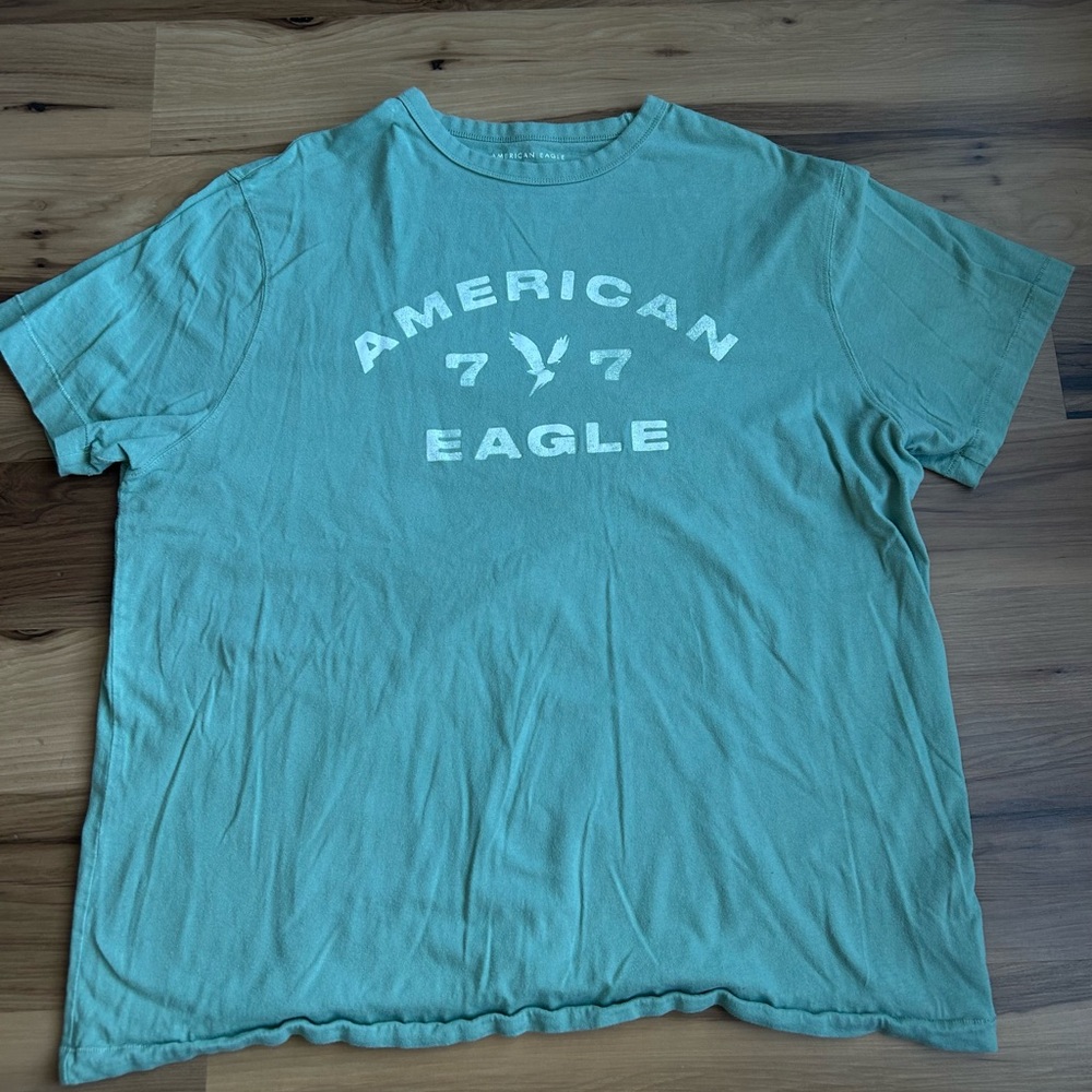American Eagle Outfitters Teal Graphic Tee
